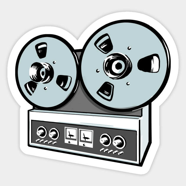 Classic vintage reel to reel tape deck Sticker by SerifsWhiskey